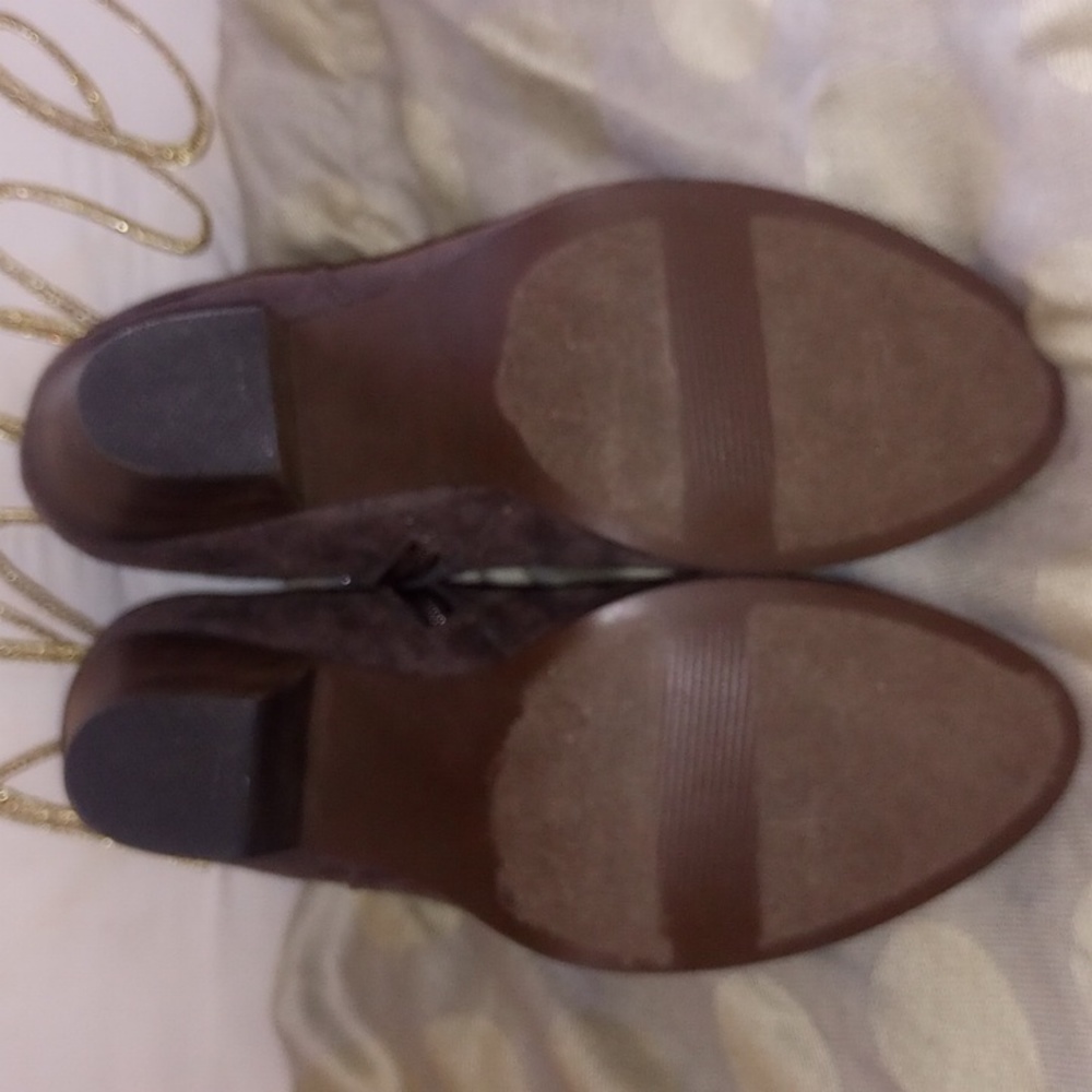 Grey Suede and Rhinestone Booties - Picture 4 of 4